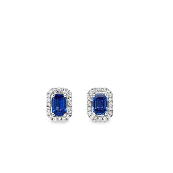 Emerald Cut Sapphire Earrings